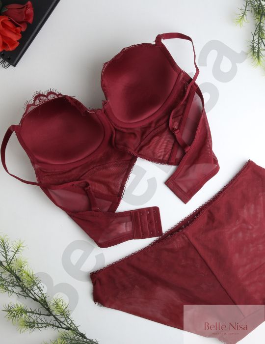 Soft Padded Lace Lingerie Set with Full Support